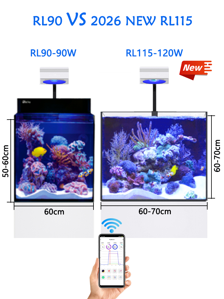 PopBloom 90W 120W LED Oświetle – Aquarium Marine Fishes recenzja i cena