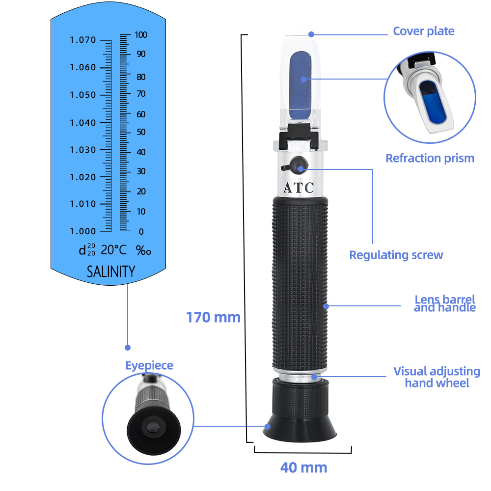 Ręczny refraktometr zasolenia  – Refractometer Salinity recenzja i cena